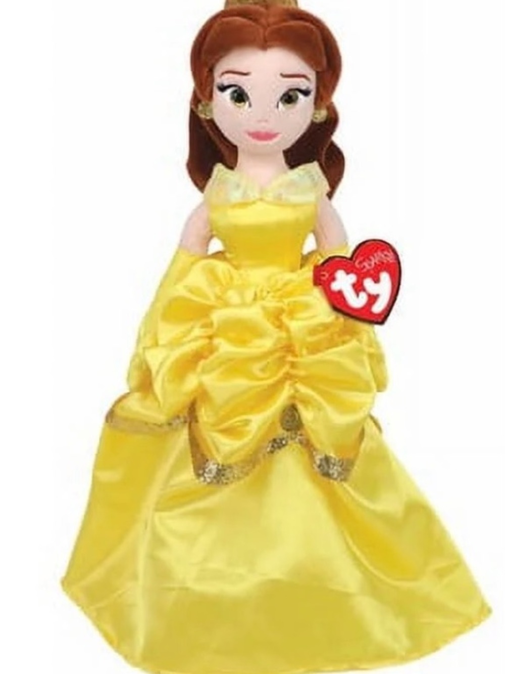 Ty  Disney,s Yellow Gown Princess Plush Doll with Brown Hair💛✨